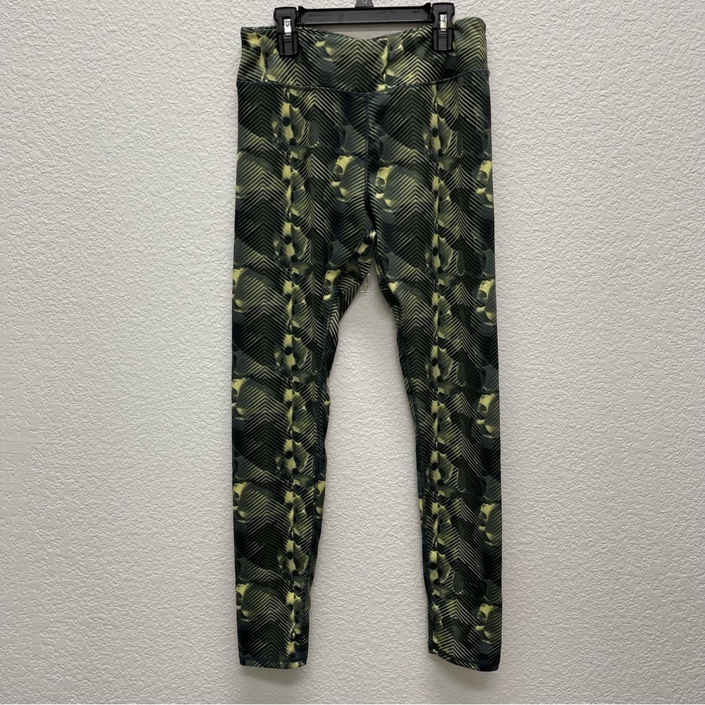 Kyodan Womens Leggings Medium Black Yellow Full Length Compression Yoga Athletic